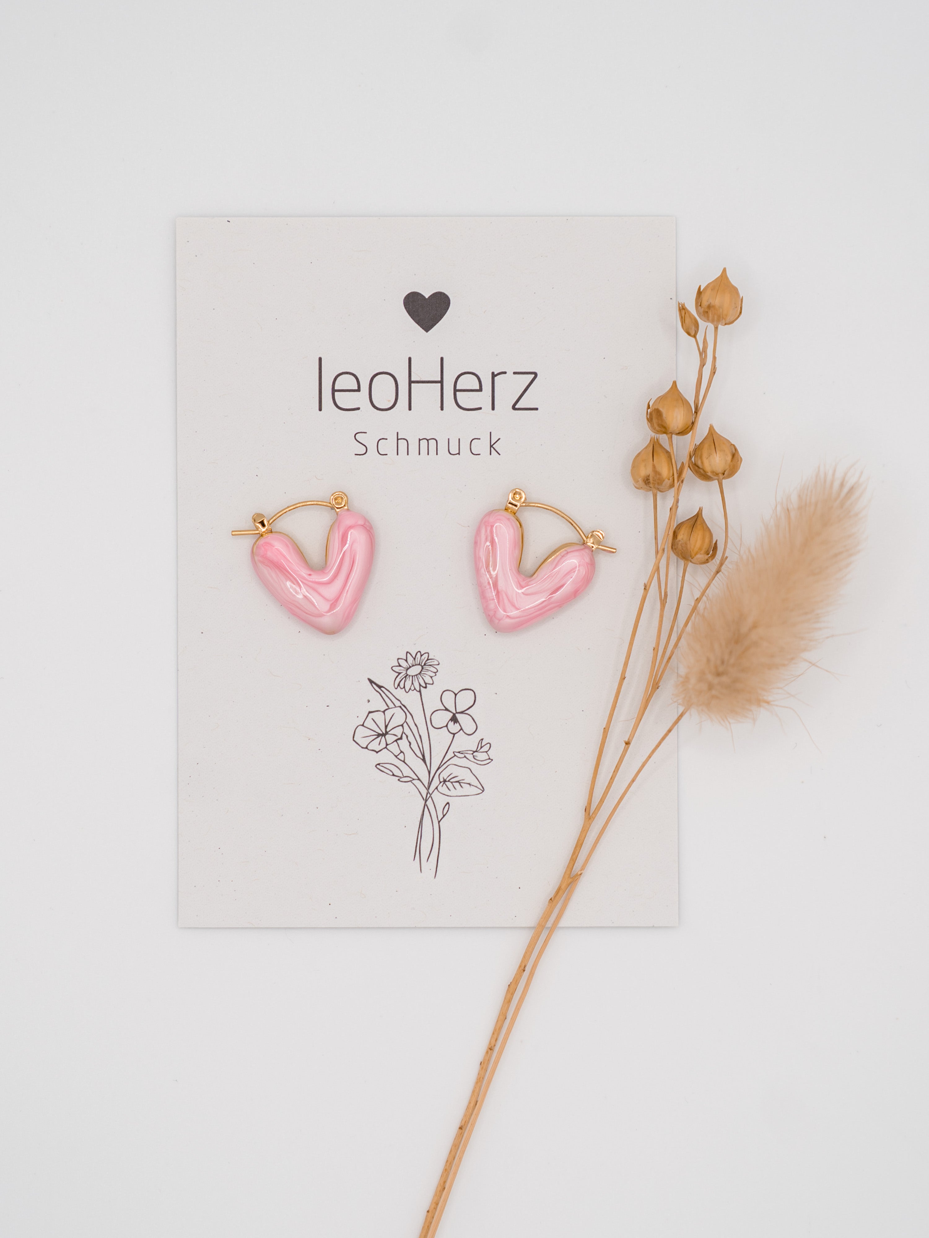 HERZ Ohrringe rosa