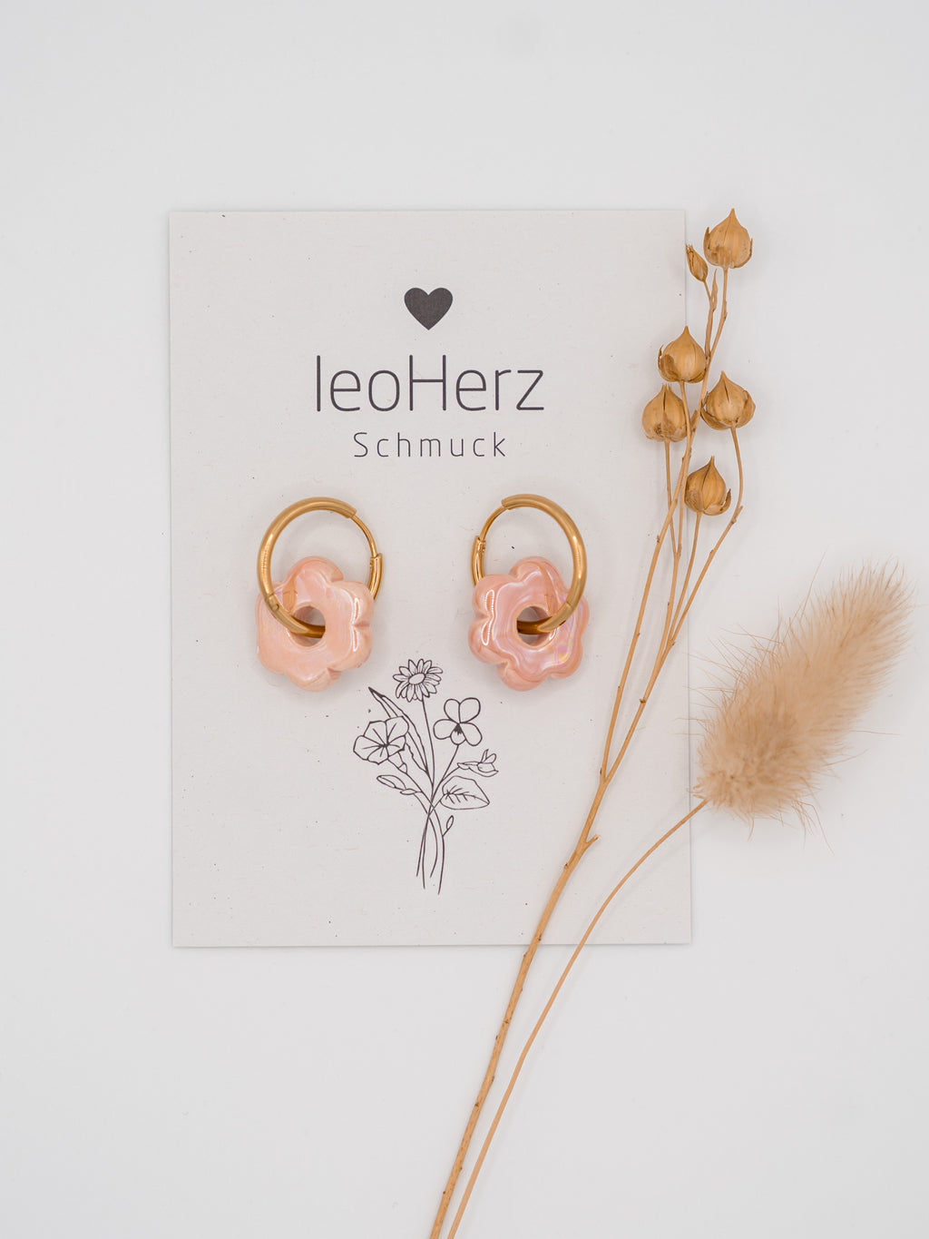 FLORA Ohrringe lachs